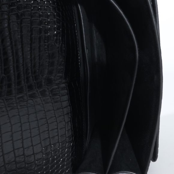 Saint Laurent Black Crocodile Embossed Medium Monogram Sunset - Picture 9 of 9